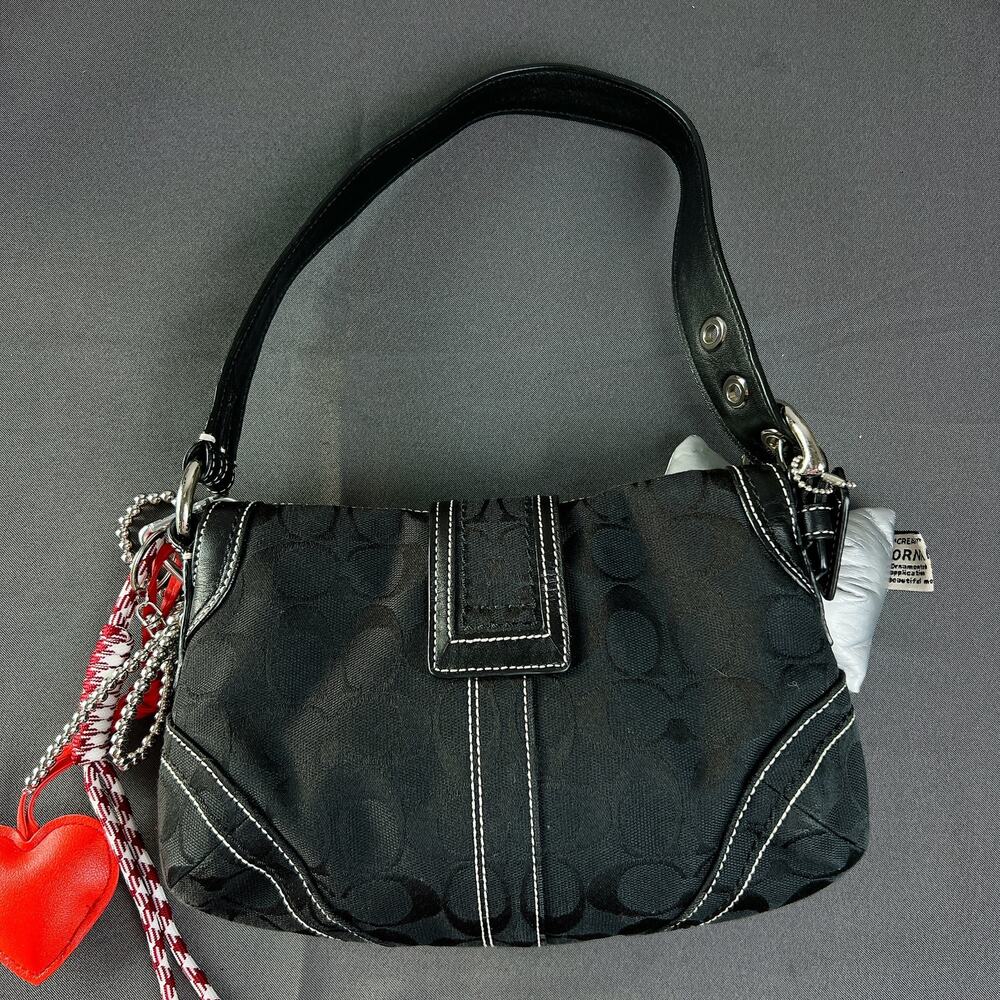 Coach Vintage Soho Signature Flap Shoulder Bag Black 10296 - Picture 5 of 10